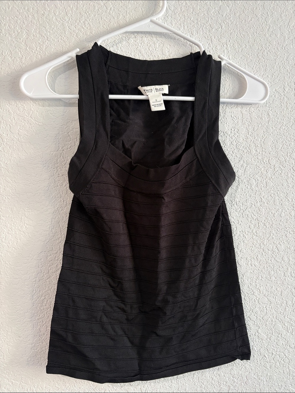 White House Black Market Black Bandage-Style Tank Top